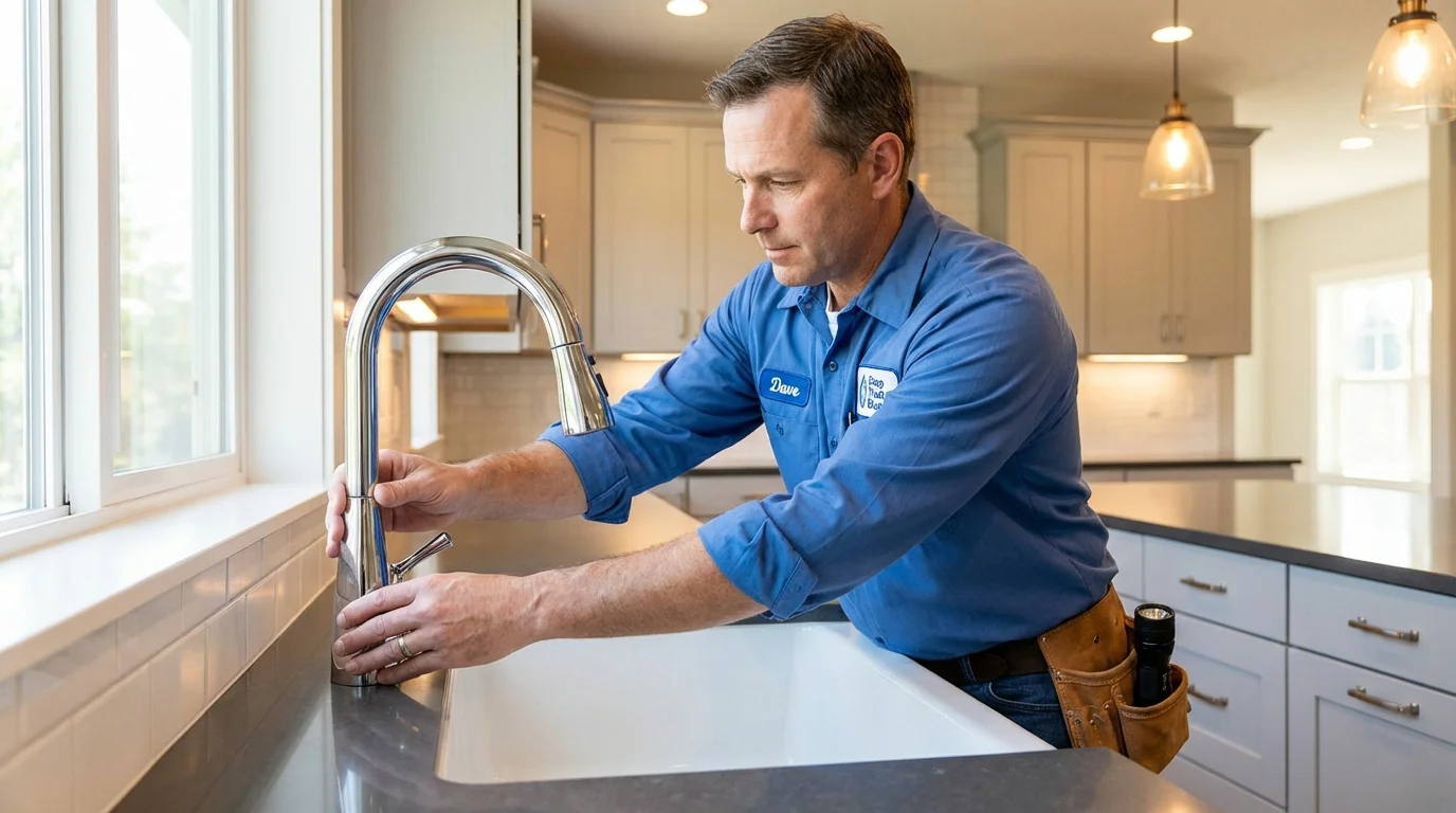 Kitchen faucet installation by Johns Plumbing LLC in Oceano