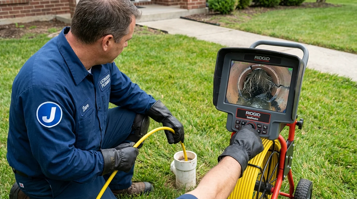 Sewer camera inspection being performed by Johns Plumbing LLC in Oceano